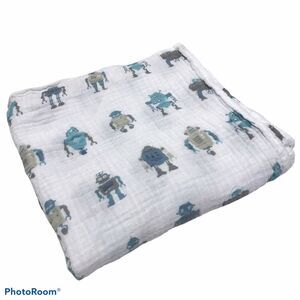 Newcastle Robot Cotton Muslin Swaddle Baby Blanket